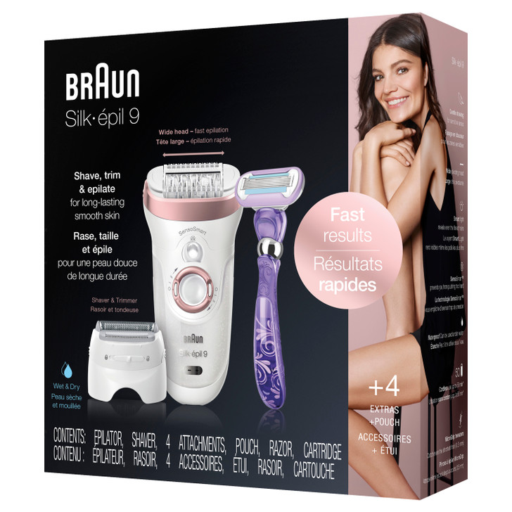 BRAUN LEG EPILATOR SES 9/870 ROSE GOLD WHITE