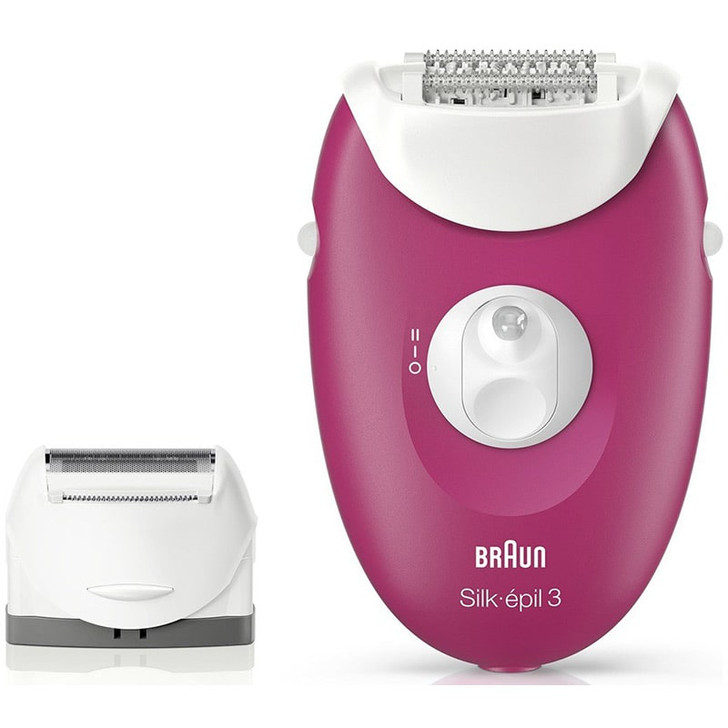Description
The Braun SE 3-410 Silk-epil 3 is a corded epilator perfect for legs and underarms. Effortless hair removal at home. The 2-speed epilator gently removes hair at the root for long-lasting results. Package includes epilator, shaving attachment, trimmer comb and massage cap. Epilator is Made in Germany and comes with a 1 year warranty from Braun Canada.