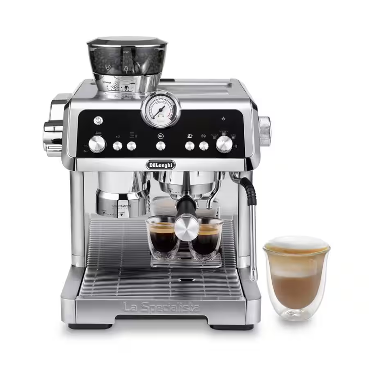DeLonghi La Specialista Prestigio Espresso Machine Metal EC9355M : La Specialista Prestigio is a beautifully designed espresso machine that gives you more control to handcraft consistently great espresso-based coffee drinks from the comfort of your home. We’ve incorporated Sensor Grinding Technology, Smart Tamping, Dynamic pre-infusion and Active Temperature Control with three temperature profiles to make the process more streamlined and personalized while preserving the hands-on creativity and satisfaction of brewing expresso the right way. With no additional heat-up time and minimal cleanup, La Specialista Prestigio empowers you to handcraft your espresso the right way.